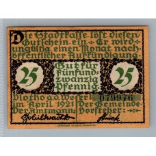 ALEMANIA 1921 BILLETE DE 25 PFENNIG SIN CIRCULAR